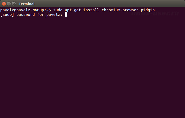 Установка программ в Linux Ubuntu из терминала